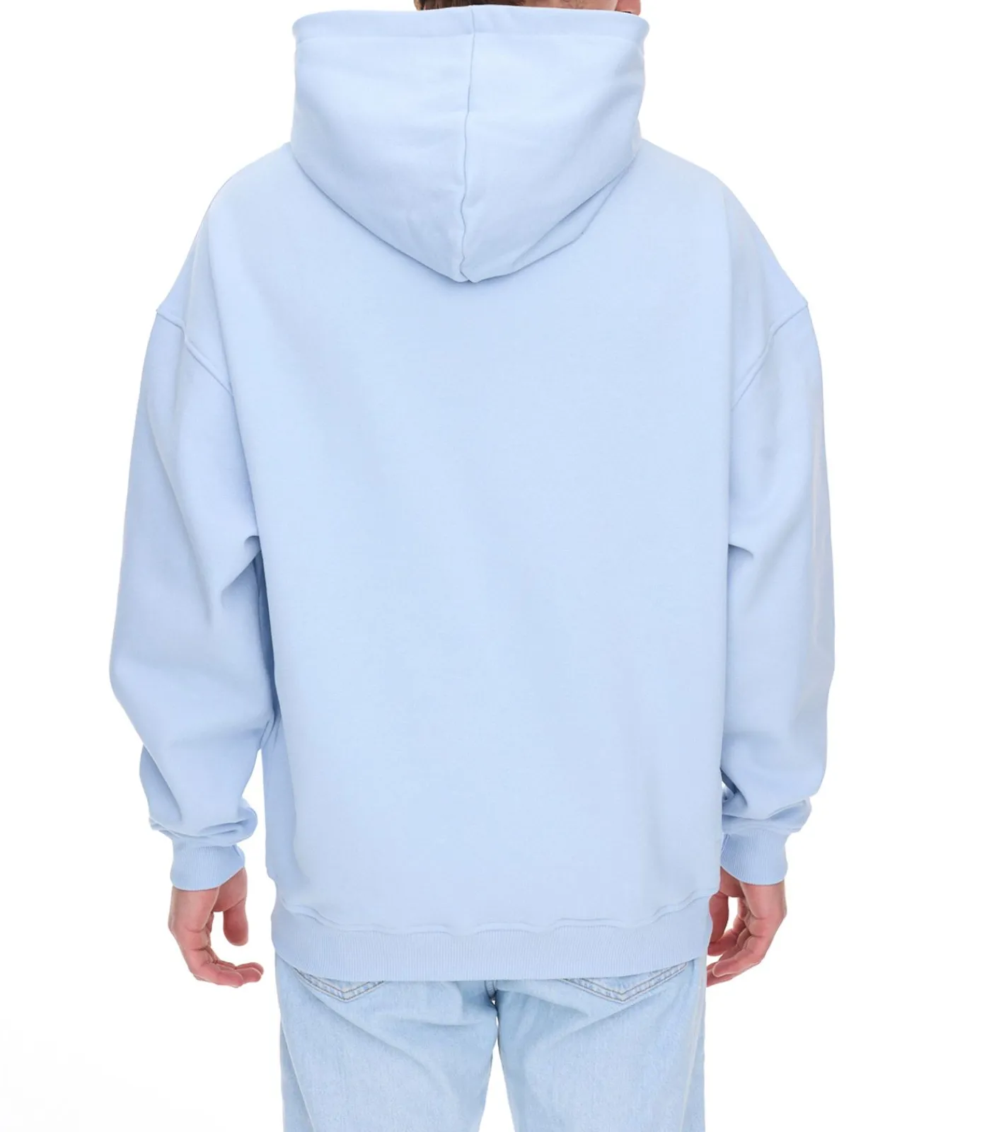 Pullover & Sweater*MARY JANE BERLIN Herren Kapuzen-Pullover mit Schriftzug-Print modischer Baumwoll-Pullover Hoodie 2406-4-SW-01 Hell-Blau