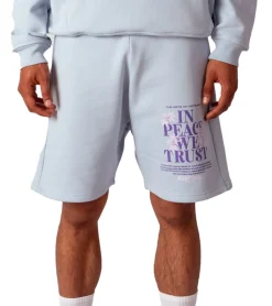 Shorts & Bermudas*MARY JANE BERLIN Herren Sweat-Shorts mit 窶廬N PEACE WE TRUST窶ß Weiß