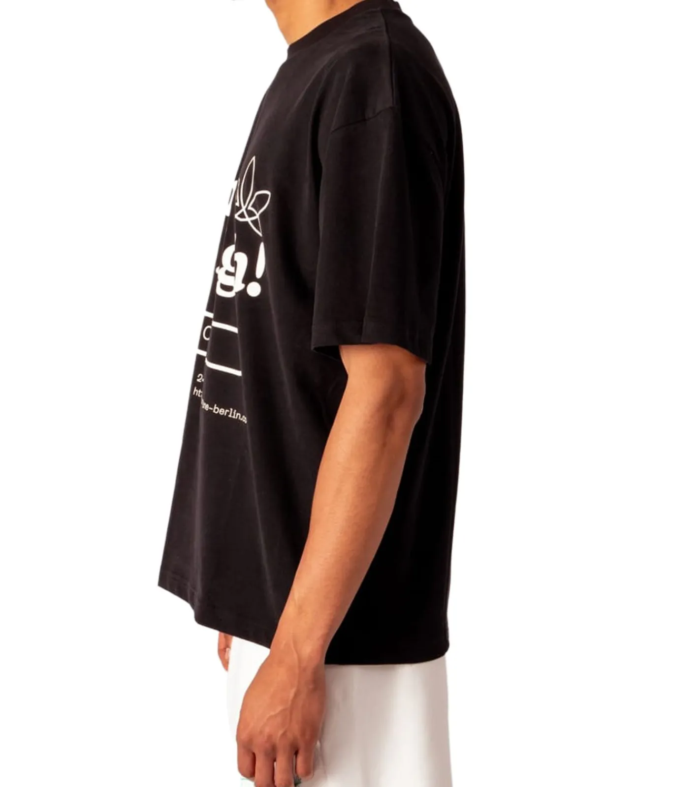 T-Shirts & Tank Tops*MARY JANE BERLIN Herren T-Shirt Baumwoll-Shirt Kurzarm-Shirt Oversized-Fit 2406-4-T2-05 Schwarz