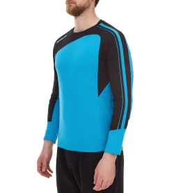 Pullover & Sweater|Jogginghosen & Fitnessmode*masita Herren Fitness-Pullover mit ClimaTech+ Technologie Langarm-Shirt Sport-Trikot Torwarttrikot 8516-2315 Blau/Schwarz