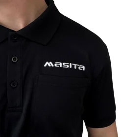 Jogginghosen & Fitnessmode|T-Shirts & Tank Tops*masita Herren Fitness-T-Shirt mit ClimaTech+ Technologie und Reißverschluss Brusttasche Kurzarm-Shirt Polo-Shirt Sport-T-Shirt 2014 1500 Schwarz