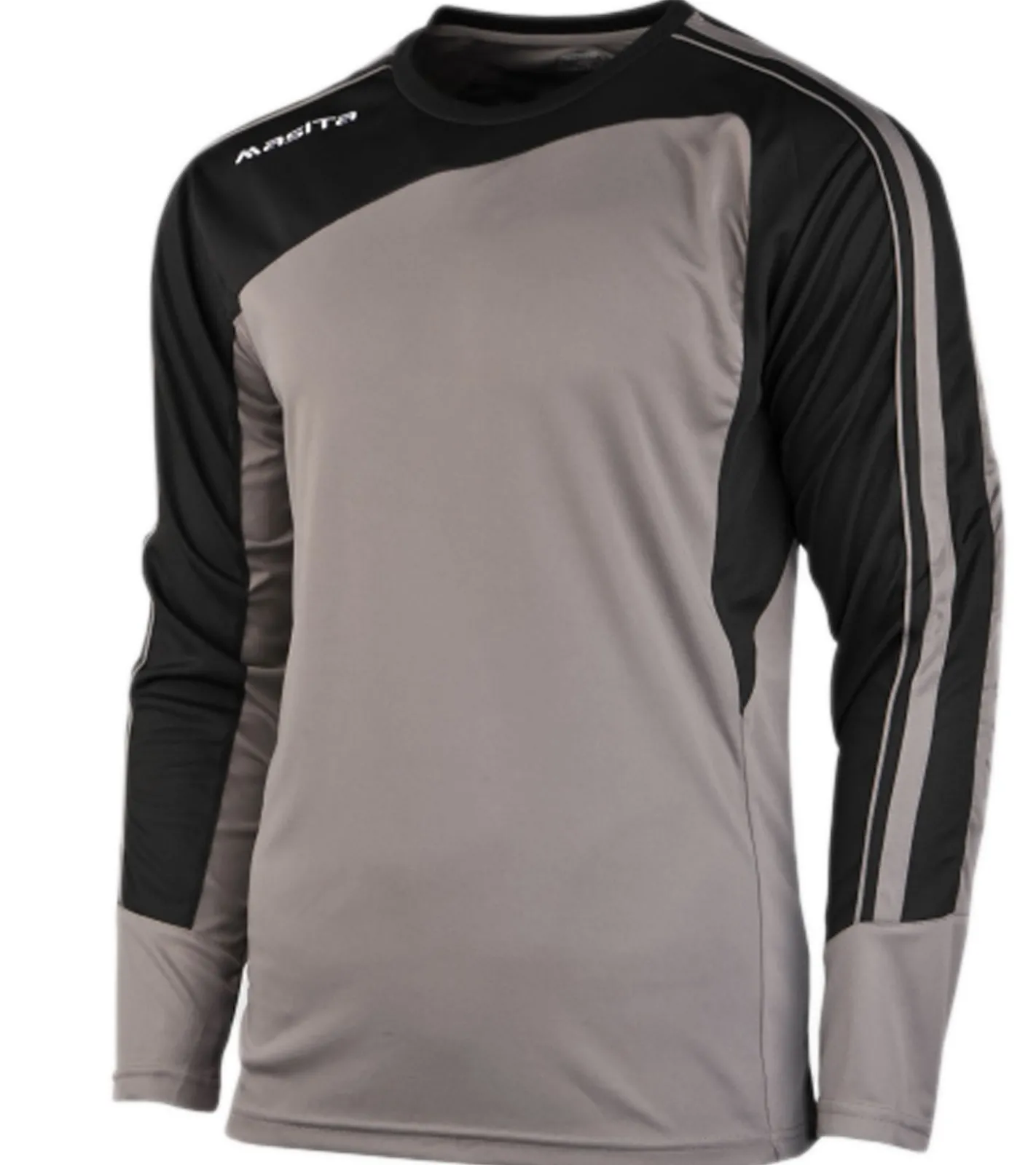 Pullover & Sweater|Jogginghosen & Fitnessmode*masita Kinder Fitness-Pullover mit ClimaTech+ Technologie Langarm-Shirt für Jungen und Mädchen Sport-Trikot Torwarttrikot 8516-1815J Grau/Schwarz