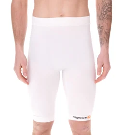 Sportunterbekleidung|Radsport*megmeister Herren Kompressions-Shorts mit Body-Mapping-Belüftung Rad-Shorts Antibakteriell und Geruchshemmend Kompressions-Bekleidung BC31 Weiß