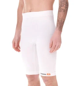 Sportunterbekleidung|Radsport*megmeister Herren Kompressions-Shorts mit Body-Mapping-Belüftung Rad-Shorts Antibakteriell und Geruchshemmend Kompressions-Bekleidung BC31 Weiß