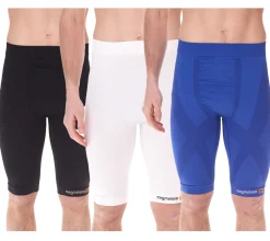 Sportunterbekleidung|Radsport*megmeister Herren Kompressions-Shorts mit Body-Mapping-Belüftung Rad-Shorts Antibakteriell und Geruchshemmend Kompressions-Bekleidung BC31 Blau, Schwarz oder Weiß