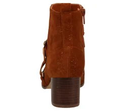 Boots & Stiefel*Mellow Yellow Damen Echtleder-Stiefelette mit Blockabsatz Ausgeh-Schuhe 01-1048559 Braun