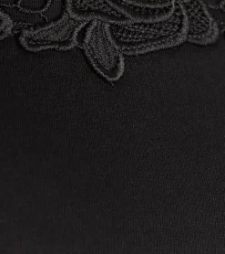 Tops & T-Shirts*melrose Damen Off-Shoulder-Shirt mit Blumenborder elegantes Ausgeh-Top 89386742 Schwarz