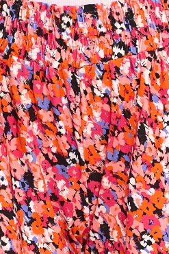 Shorts & Bermudas*melrose Damen Sommer-Shorts Jersey-Shorts mit Allover Blumen-Print 90853107 Rosa/Rot/Blau