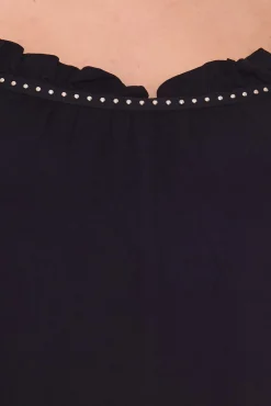 Tops & T-Shirts*melrose Damen Top mit Nietenbesatz Spaghetti-Träger Top 32530531 Schwarz