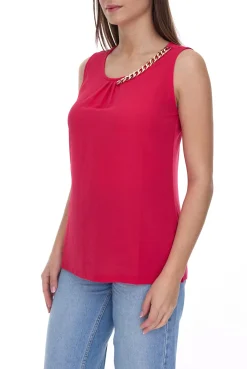 Tops & T-Shirts*melrose Damen Top Sommer-Shirt mit einer Gold-Kette Freizeit-Shirt 36725307 Rosa