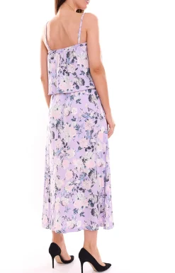Kleider*melrose Maxi-Kleid feminines Damen Bandeau-Kleid mit floralem Allover-Print 55799824 Violett