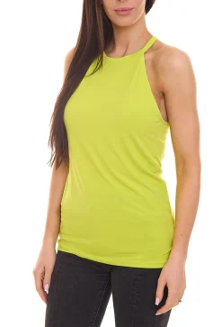 Tops & T-Shirts*melrose Sandy Damen Top Sommer-Shirt mit extravagantem Rücken 99865217 Neongrün