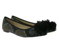 Ballerinas & Slipper*MENBUR Damen Ballerinas elegante Sommer-Schuhe Halbschuhe 07156 0001 Schwarz/Beige