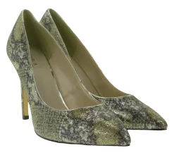 Halbschuhe & Pumps*MENBUR Damen High Heels Abend-Sandaletten mit Stiletto-Absatz glitzernde Ausgeh-Schuhe 07061 0000 Gold/Schwarz