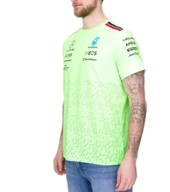 T-Shirts & Tank Tops*Mercedes-Benz AMG Petronas F1 Herren T-Shirt mit Sponsoren-Logos oder George Russell-Print Kurzarm-Shirt Neon-Grün oder Lila