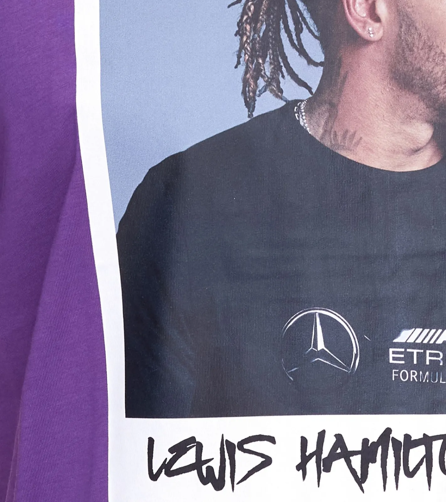 T-Shirts & Tank Tops|Große Größen*Mercedes-Benz AMG Petronas F1 MAPF1 Portrait oder Logo Herren Baumwoll-Shirt mit George Russel Print Rundhals-Shirt 701222296-701222304 Blau oder Lila