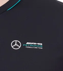 T-Shirts & Tank Tops*Mercedes-Benz AMG Petronas F1 MAPF1 FW George Russell #63 Sports Herren Basic T-Shirt mit Farbspritzer-Druck Baumwoll-Shirt 701220863 001 Schwarz