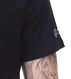 T-Shirts & Tank Tops*Mercedes-Benz AMG Petronas F1 MAPF1 FW Blank Herren Basic T-Shirt mit kleinem Print am Arm Baumwoll-Shirt 701219057 001 Schwarz