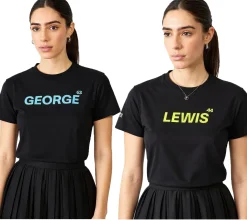 Tops & T-Shirts*Mercedes-Benz AMG Petronas F1 MAPF Damen T-Shirt Baumwoll-Shirt Kurzarm-Shirt 70122712 George Russell oder Lewis Hamilton Schwarz