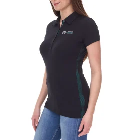 Poloshirts & Blusen*Mercedes-Benz AMG Petronas F1 MAPF1 Classic-Polo Damen Baumwoll-Shirt Polo-Shirt mit Team-Logos Kurzarm-Shirt 701202236 001 Schwarz
