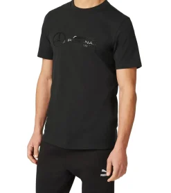 T-Shirts & Tank Tops*Mercedes-Benz AMG Petronas F1 Stealth Logo Herren T-Shirt mit großem Frontprint Baumwoll-Shirt 701219494 001 Schwarz