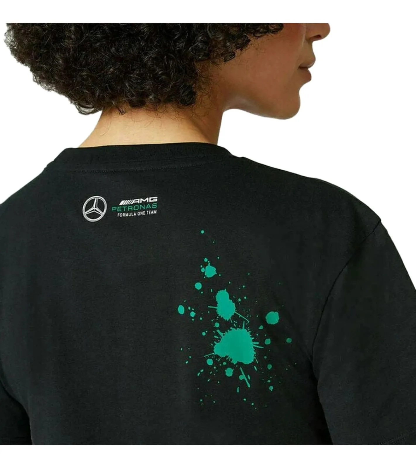Tops & T-Shirts*Mercedes-Benz AMG Petronas F1 George Damen T-Shirt mit George Russel Schriftzug 63 Baumwoll-Shirt 701220867 001 Schwarz