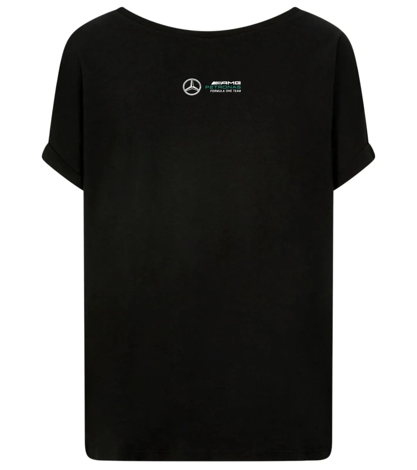 Tops & T-Shirts*Mercedes-Benz AMG Petronas F1 Lewis Hamilton #44 Tee Damen T-Shirt mit großem Hamilton 44-Print Baumwoll-Shirt 701202249 001 Schwarz