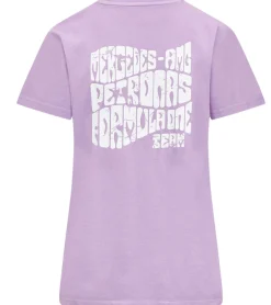 Tops & T-Shirts*Mercedes-Benz AMG Petronas F1 Retro Damen T-Shirt mit großem AMG Petronas Rückenschriftzug Baumwoll-Shirt 701225452 002 Violett