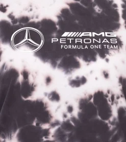 Tops & T-Shirts*Mercedes-Benz AMG Petronas F1 Tie Dye Damen Baumwoll-Shirt Rundhals-Shirt mit Team- und Sponsoren-Logos T-Shirt im Batik Look 701225035 001 Braun/Creme