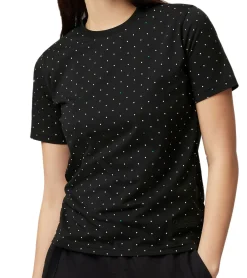 Tops & T-Shirts*Mercedes-Benz AMG Petronas F1 MAPF POLKA DOT Damen T-Shirt Baumwoll-Shirt gepunktetes Kurzarm-Shirt 701222327 001 Schwarz