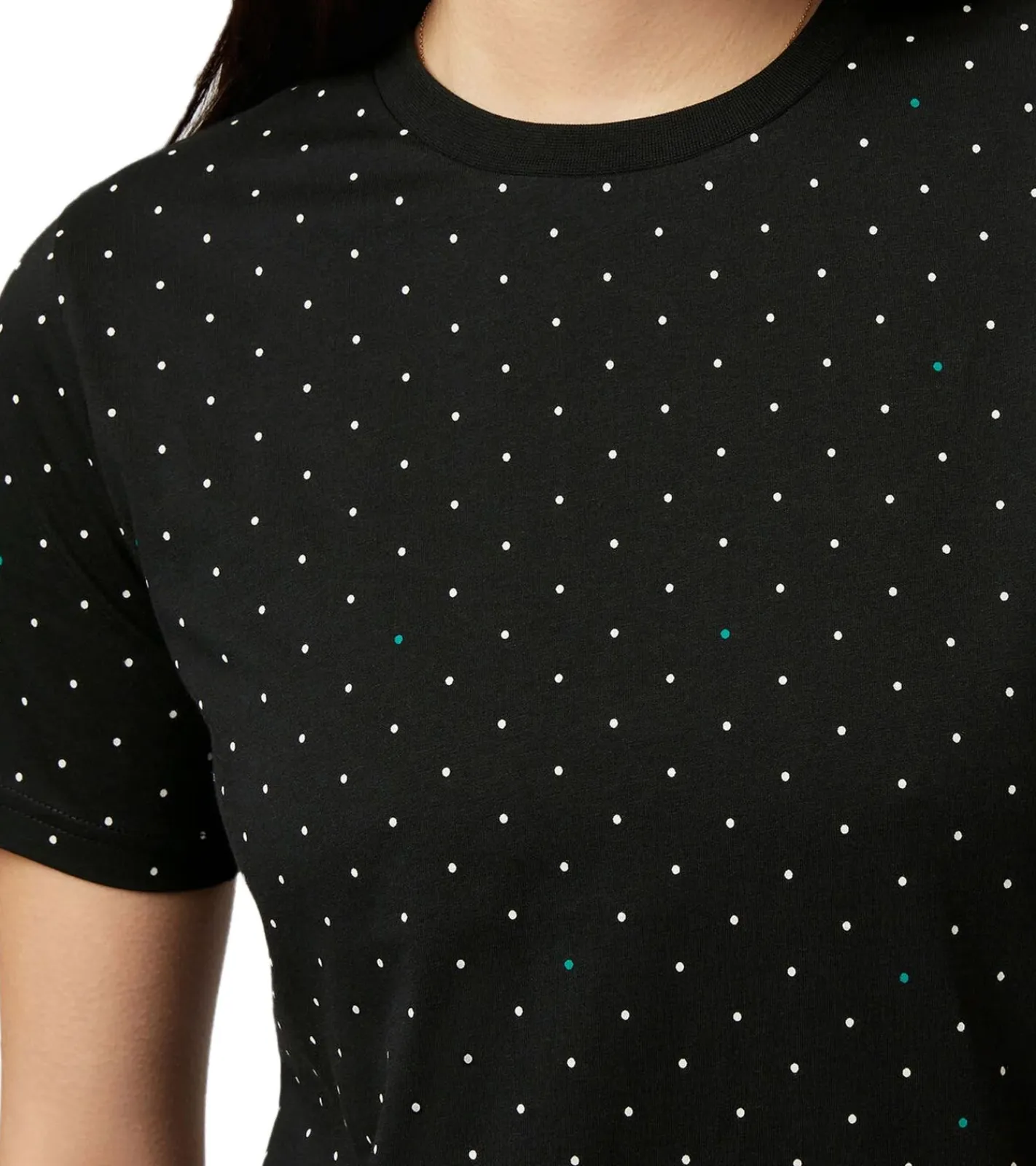 Tops & T-Shirts*Mercedes-Benz AMG Petronas F1 MAPF POLKA DOT Damen T-Shirt Baumwoll-Shirt gepunktetes Kurzarm-Shirt 701222327 001 Schwarz