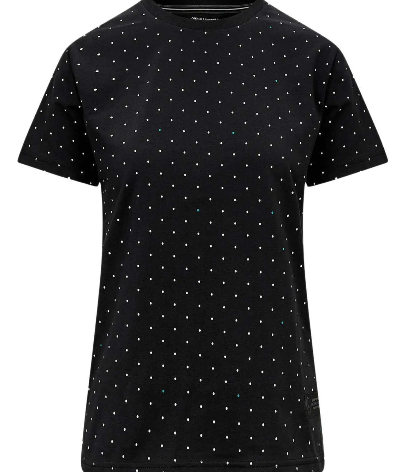 Tops & T-Shirts*Mercedes-Benz AMG Petronas F1 MAPF POLKA DOT Damen T-Shirt Baumwoll-Shirt gepunktetes Kurzarm-Shirt 701222327 001 Schwarz