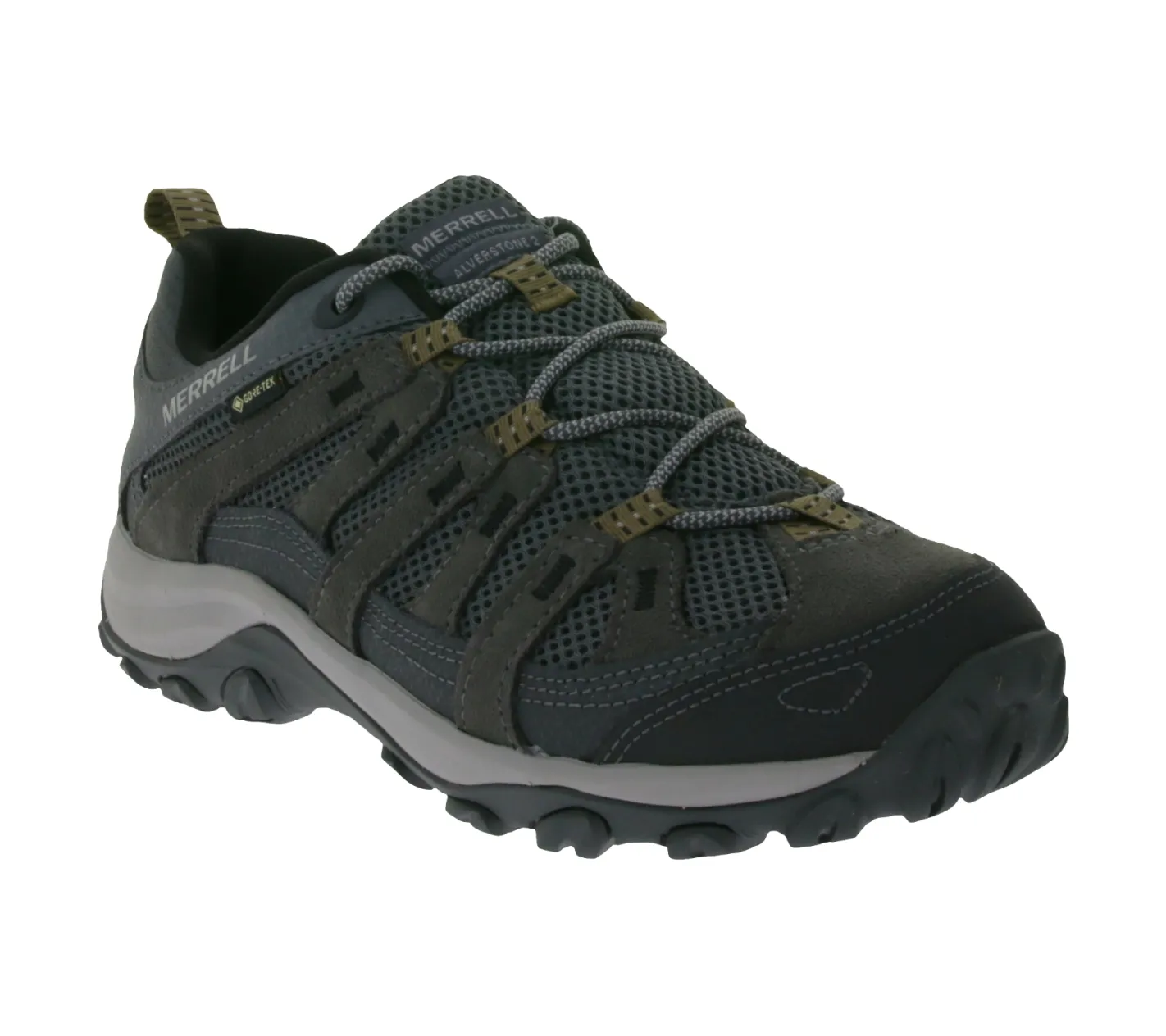 Laufschuhe & Joggingschuhe|Schnürschuhe & Halbschuhe*MERRELL Alverstone 2 Gore-Tex Herren Wanderschuhe wasserdichte GTX Outdoor-Schuhe mit Wechselfußbett J037167 Grau/Braun