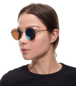 Sonnenbrillen*MILLNER Covent Garden Damen Sonnenbrille Polarisiert und Verspiegelt 100% UV 400 Schutz Filterkategorie 3 Urlaubs-Brille 0020105 Gold/Blau