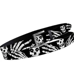 Gürtel*BioworldMerch Misfits Gürtel der Punkband Damen oder Herren Leder-Gürtel verstellbarer Freizeit-Gürtel BT102610MIS4 Schwarz