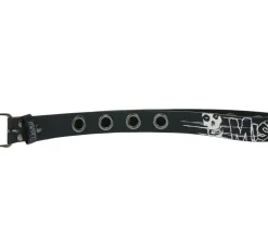 Gürtel*BioworldMerch MISFITS Gürtel der Punk-Band für Damen und Herren mit Schriftzug und Nieten Freizeit-Gürtel BT105931MIS3 Schwarz/Weiß