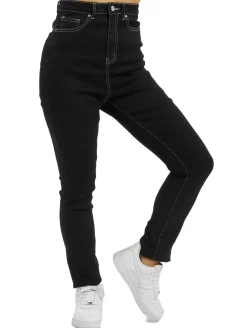 Hosen & Jeans*Missguided Mg X Assets Sinner Enge Jeans mit Kontrastnähten in Schwarz