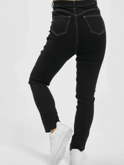 Hosen & Jeans*Missguided Mg X Assets Sinner Enge Jeans mit Kontrastnähten in Schwarz