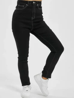 Hosen & Jeans*Missguided Mg X Assets Sinner Enge Jeans mit Kontrastnähten in Schwarz