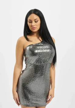 Kleider*Missguided Minikleid mit One-Shoulder-Träger und Puffärmeln in Silber