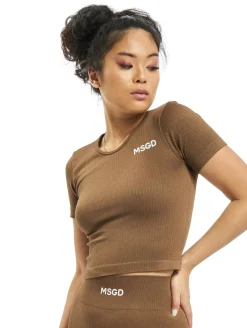 Tops & T-Shirts*Missguided Nahtloses Ripp-T-Shirt braun