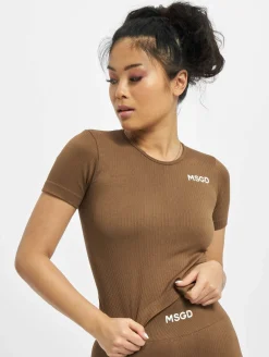 Tops & T-Shirts*Missguided Nahtloses Ripp-T-Shirt braun