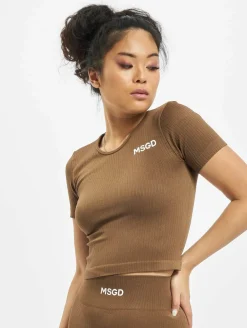 Tops & T-Shirts*Missguided Nahtloses Ripp-T-Shirt braun