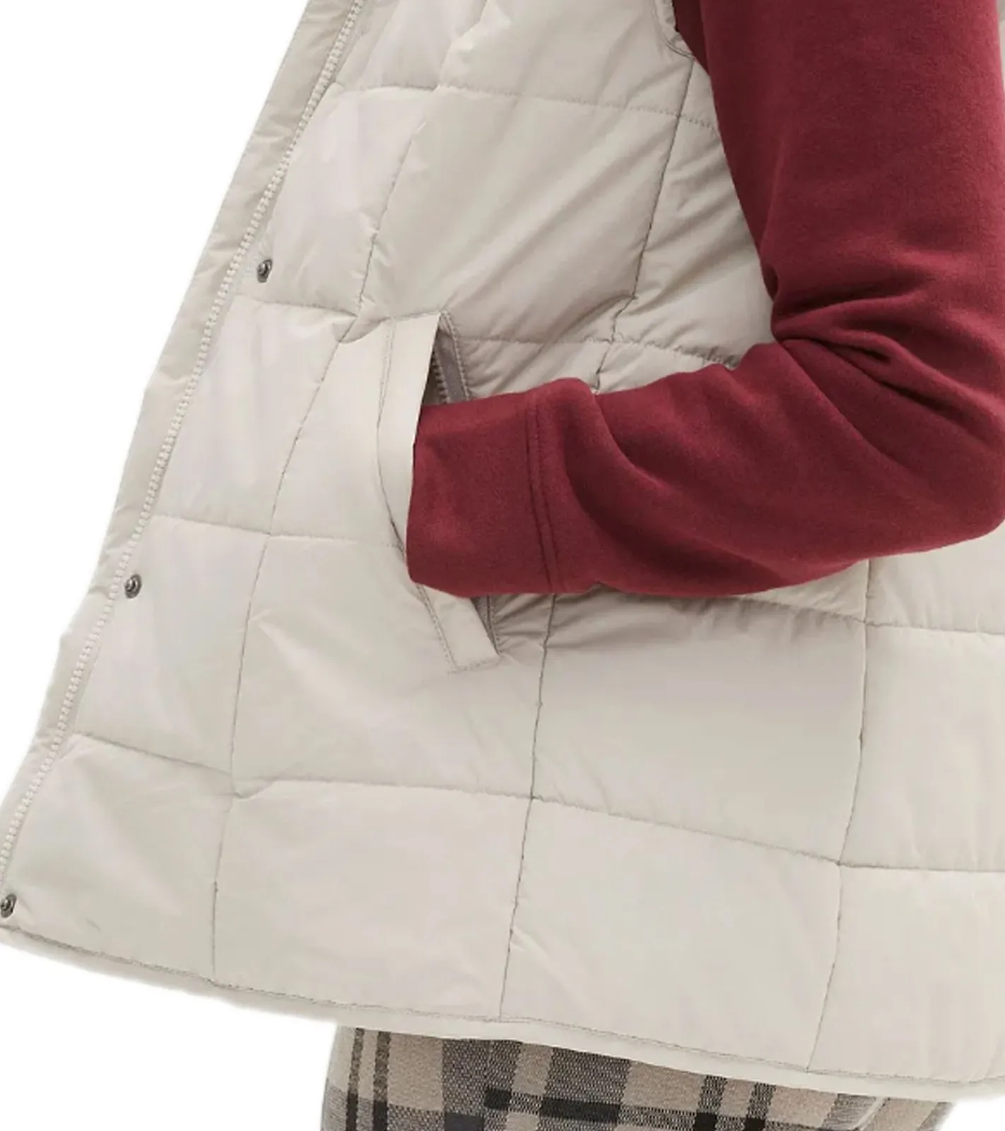 Mäntel & Jacken*O46bpx moderne Stepp-Weste für Damen Basic-Weste mit Kapuze Freizeit-Jacke 913322 Beige