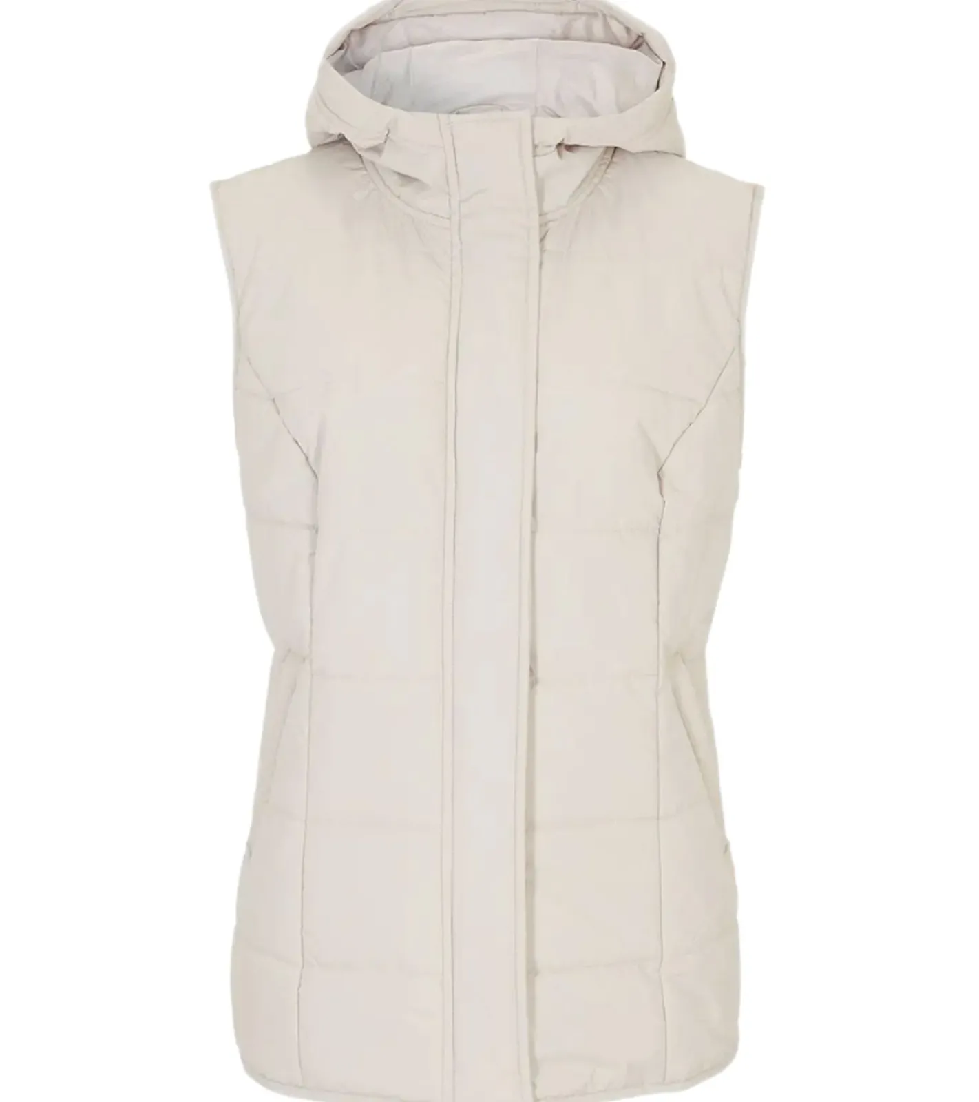 Mäntel & Jacken*O46bpx moderne Stepp-Weste für Damen Basic-Weste mit Kapuze Freizeit-Jacke 913322 Beige