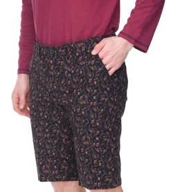 Shorts & Bermudas*O46bpx modische Herren Stretch Bermuda Chino-Shorts Slim-Fit florale Baumwoll-Bermuda 913508 Schwarz