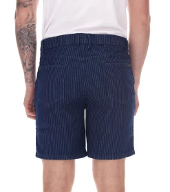 Große Größen|Shorts & Bermudas*O46bpx modische Herren Stretch Jeans-Bermuda Denim-Shorts Regular-Fit im Nadelstreifen-Look 946959-922918 Dunkelblau oder Hellblau