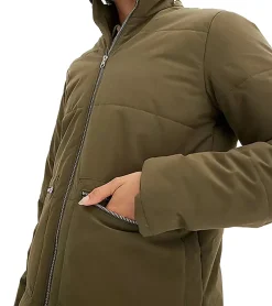 Mäntel & Jacken*O46bpx nachhaltige Damen Jacke voluminöse Stepp-Jacke mit abnehmbarer Kapuze 936961 Olivgrün