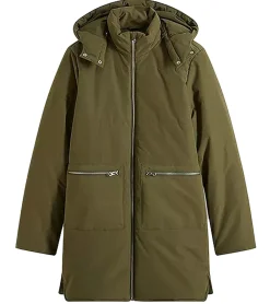 Mäntel & Jacken*O46bpx nachhaltige Damen Jacke voluminöse Stepp-Jacke mit abnehmbarer Kapuze 936961 Olivgrün