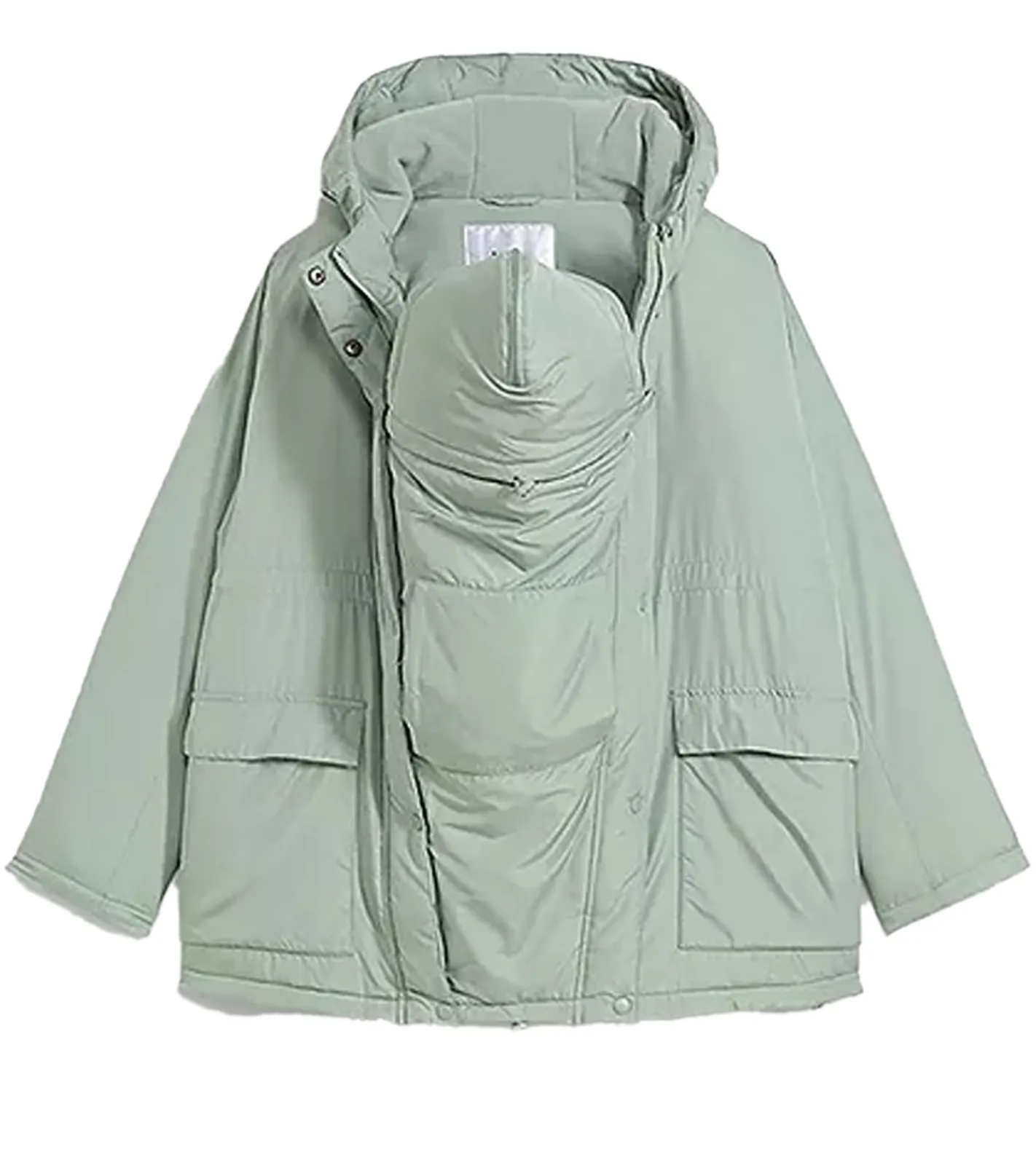 Große Größen|Mäntel & Jacken*O46bpx nachhaltige 3in1 Jacke Damen Schwangerschafts-Jacke Stepp-Jacke Umstandsmode mit Trageeinsatz 945524 Grün